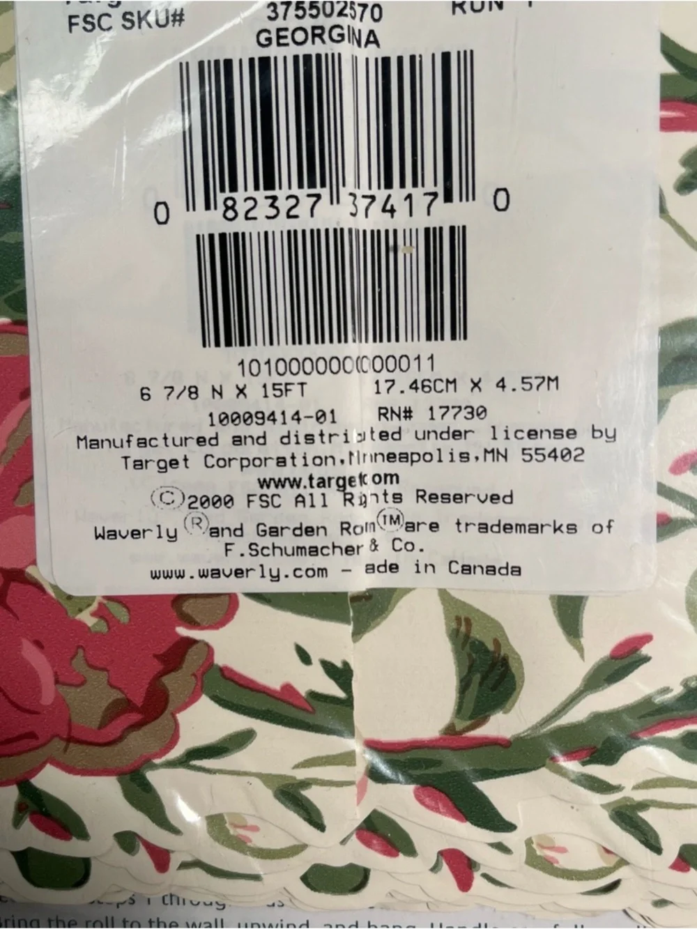 Vintage Waverly Garden Room Georgina Wall Border Pink Floral Cottagecore Chic